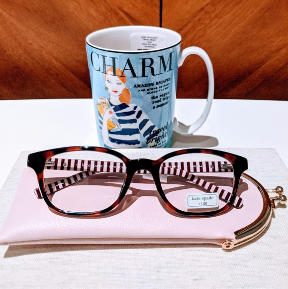 🔥LAST +1.0 Kate Spade Reading Glasses Readers NEW - Picture 2 of 7